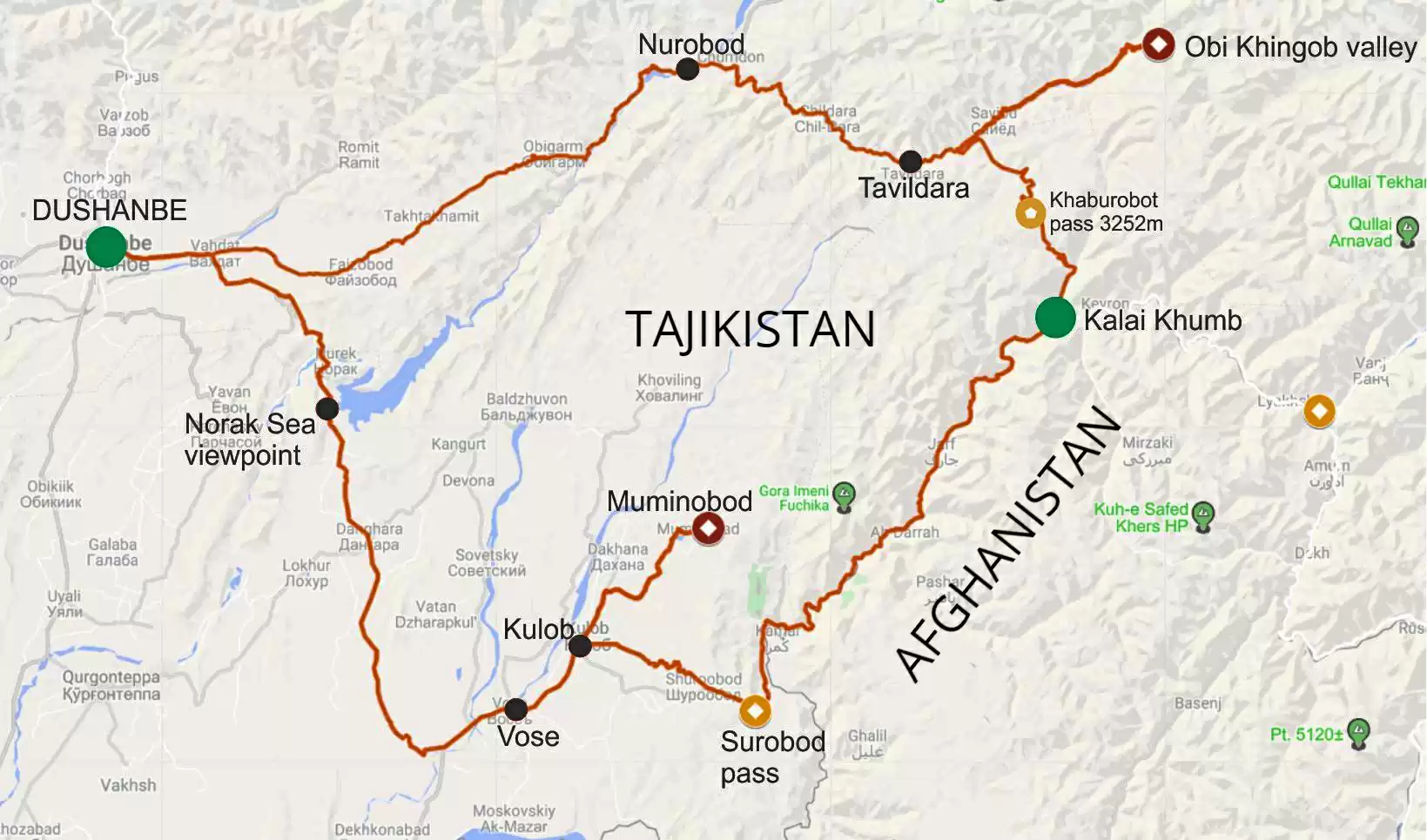 Dushanbe to Kalai khumb