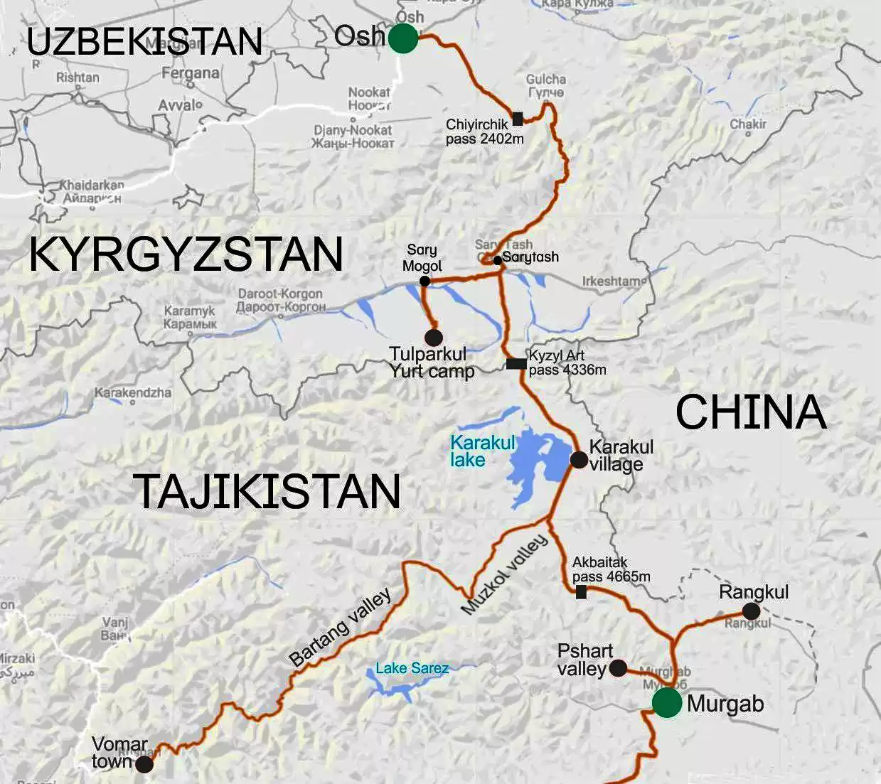 Murghab to Osh