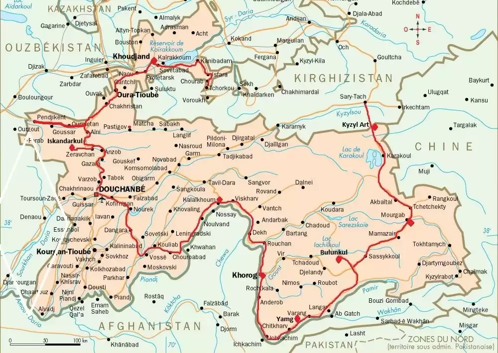 pamir highway map