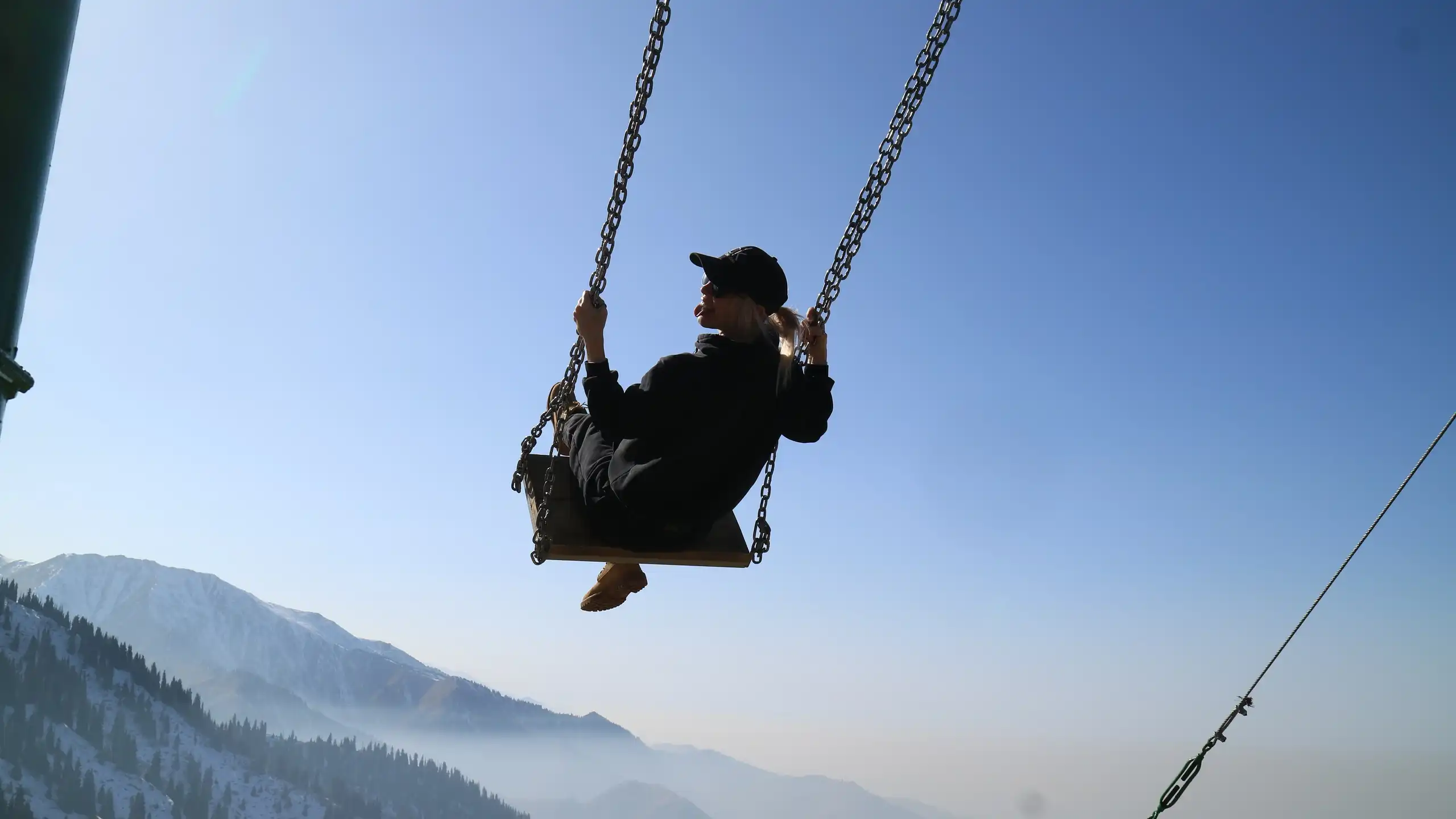 Hike To The Swing In The Mountains Of Almaty