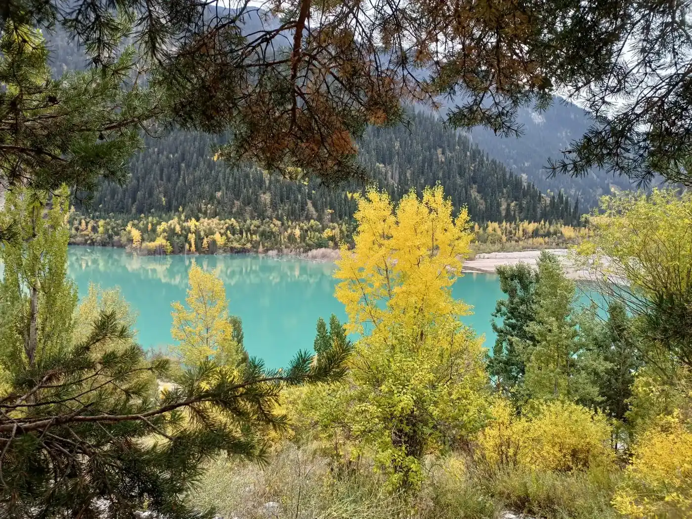 Issyk Lake And Turgen Bears Waterfall