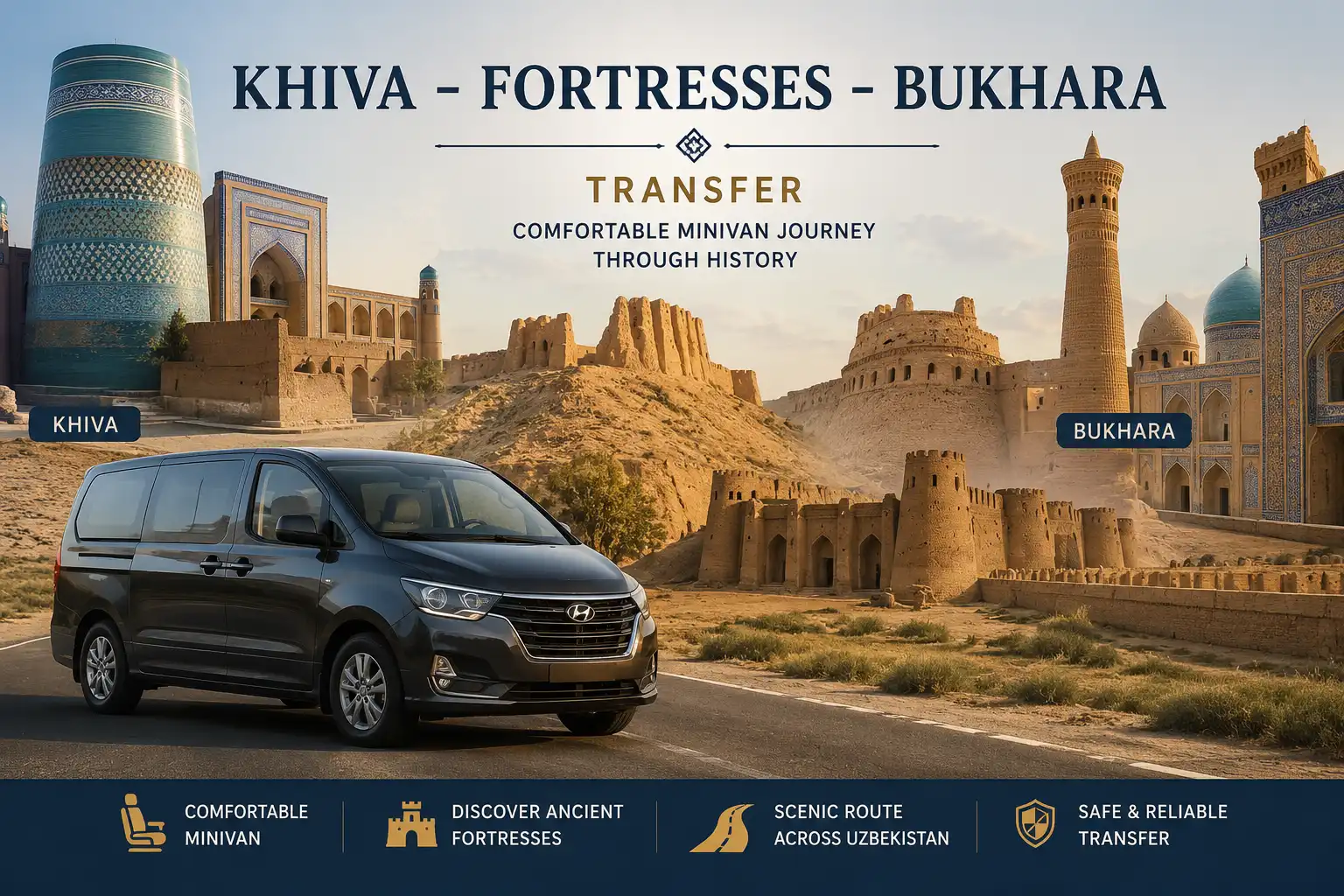 Khiva-fortresses-bukhara Transfer (By Minivan)