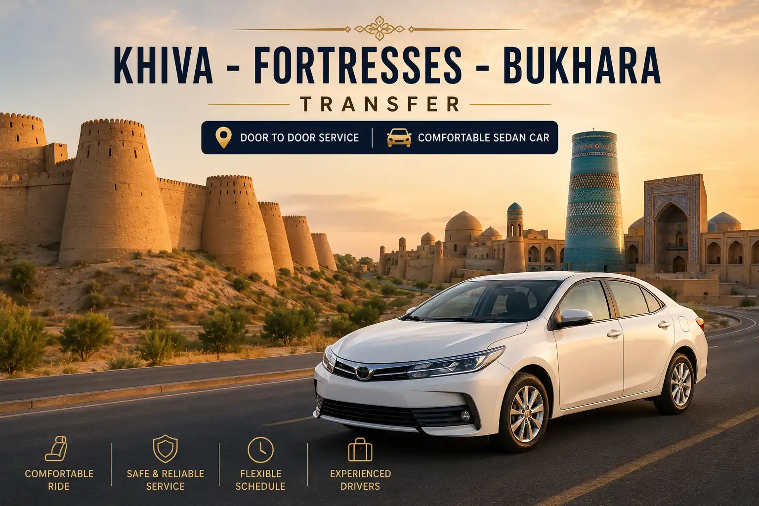 Khiva - Fortresses - Bukhara Transfer