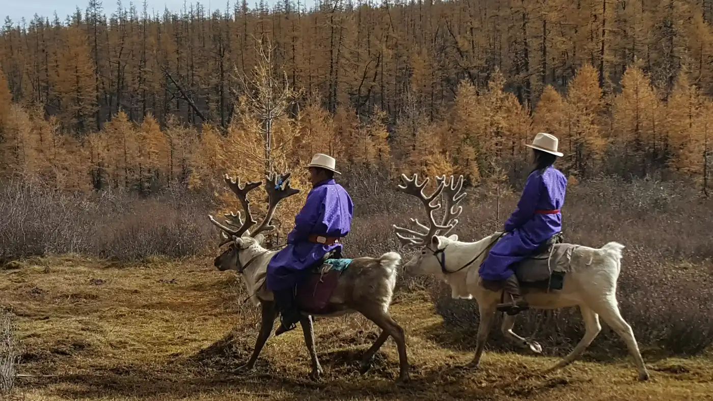 Tsaatan Reindeer Herder Shaman And Huvsgul Lake